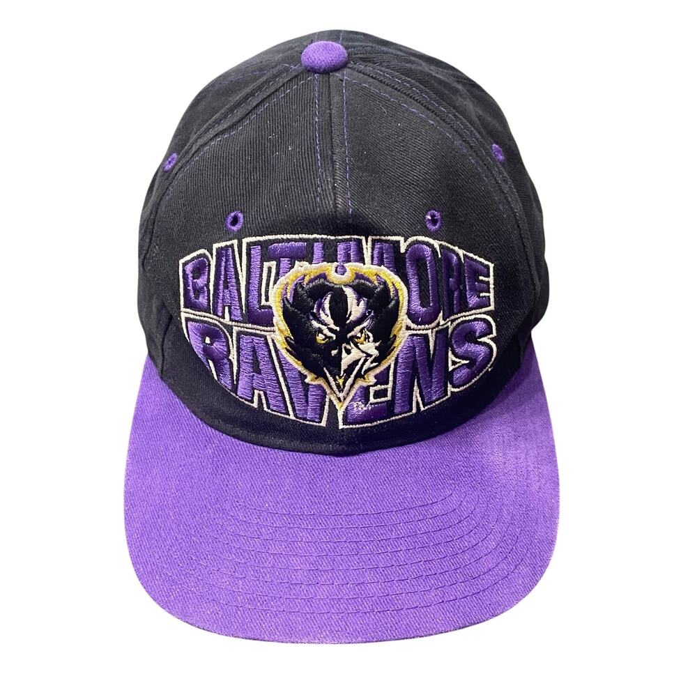 Vintage Baltimore Ravens Football Starter Snapback Hat Black Purple NFL Logo Cap